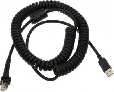 Datalogic USB cable, Coiled, USB TYPE A, Black - Image 2