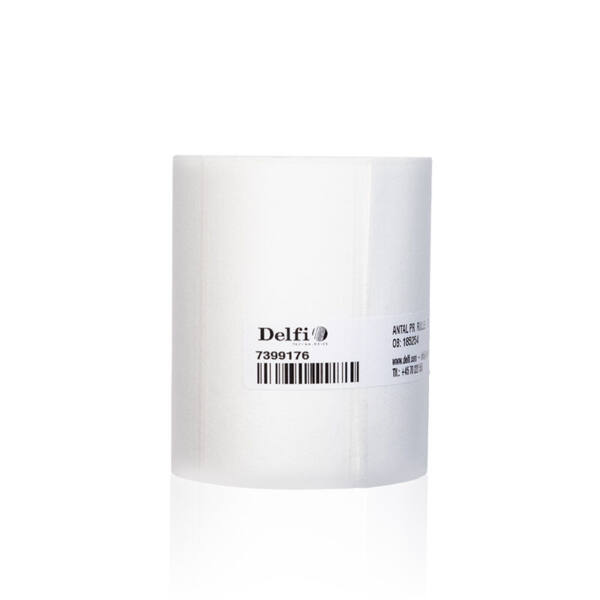 Delfi Label 104 x 51mm, TT, Hvid Poly, Permanent klæb