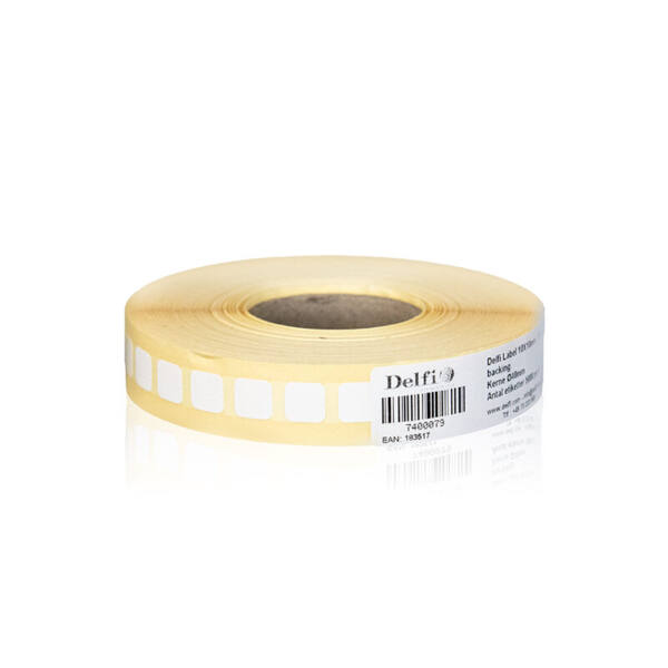 Label 10 x 10mm, backing 20mm, hvidt coated, Label 10 x 10mm, backing 20mm, hvidt coated, - image 1