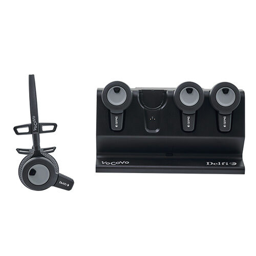 VoCoVo Link, komplett uppsättning med 4 headset och laddningsdocka