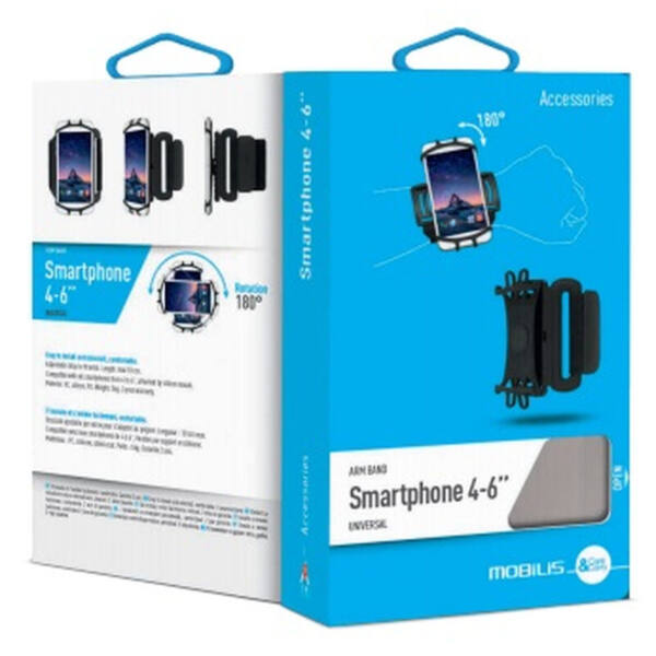 Mobilis carrying case (wristband) for smartphone and hdd - black - drop resistant, anti-slip - billede 4