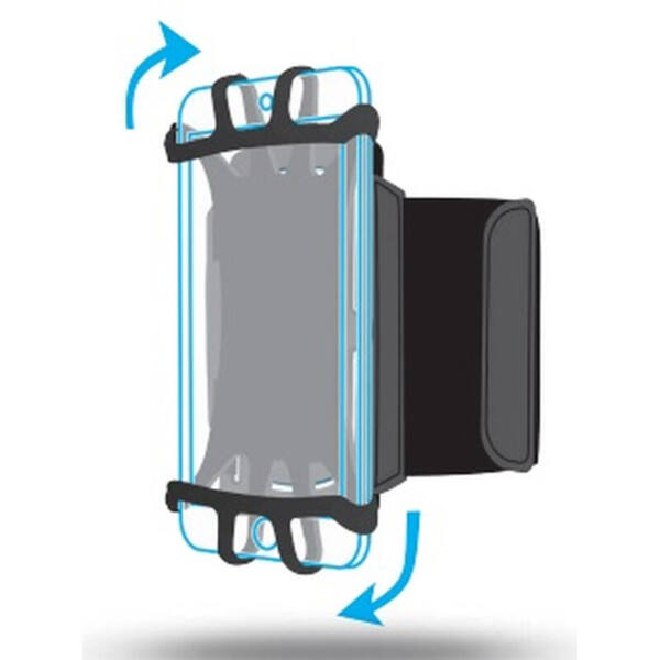 Mobilis carrying case (wristband) for smartphone and hdd - black - drop resistant, anti-slip - billede 1