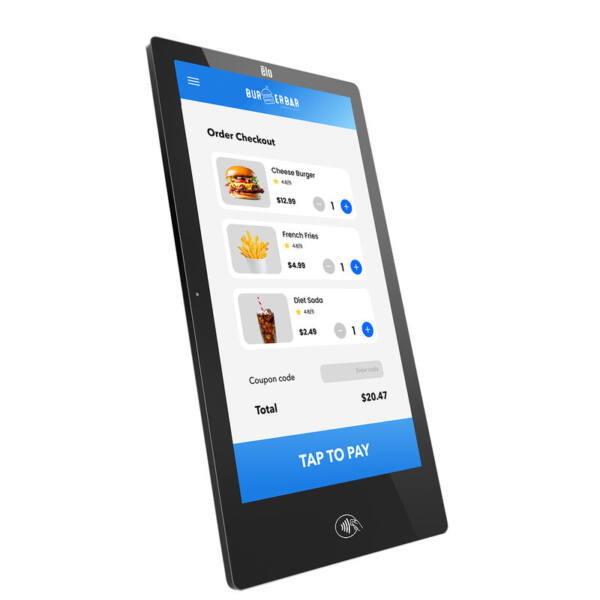 Elo pay 22-inch tap to pay, android 12 with gms, 4gb ram, 64gb flash,