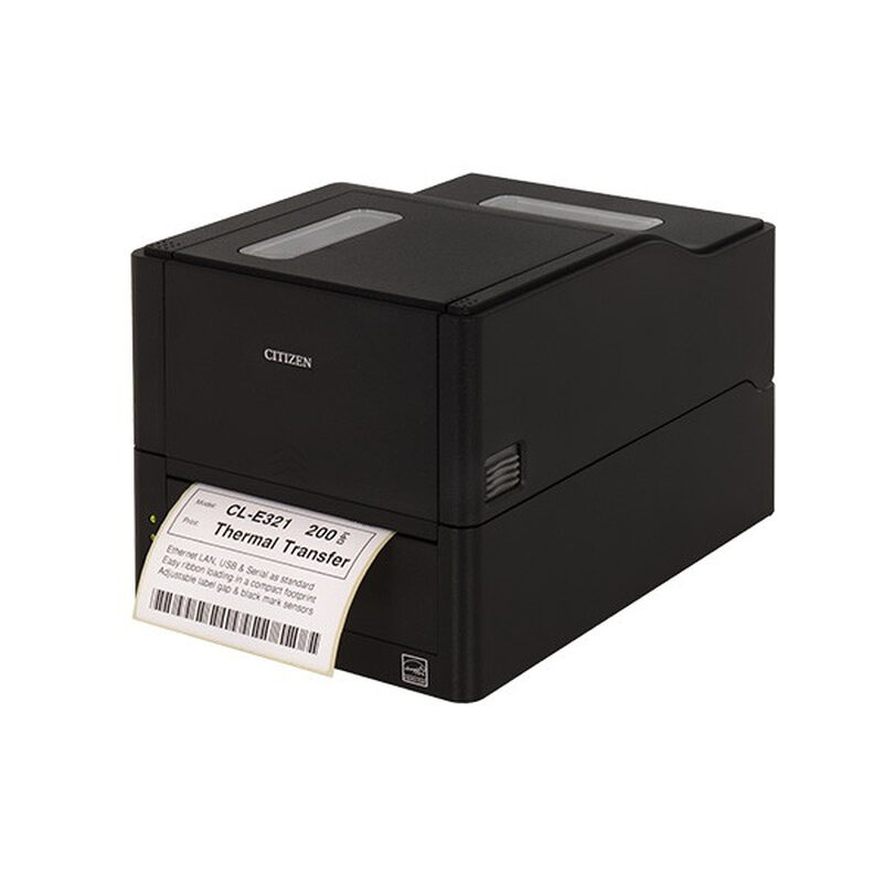 Citizen CL-E321 Etikettendrucker Schwarz (BC Cutter/LAN/USB/Seriell/EN Stecker)