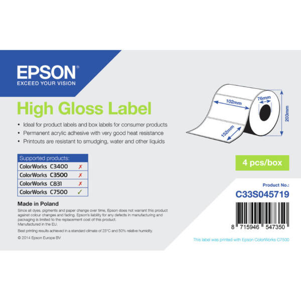 Epson label roll, normal paper, 102x152mm - image 1
