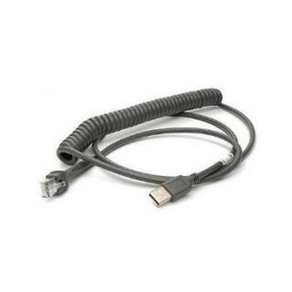 Zebra usb spiralkabel, 2,7 m, geschirmt – bild 1