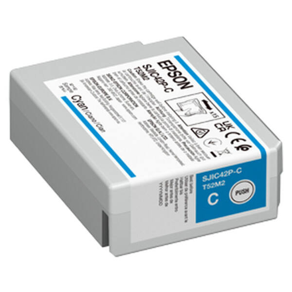 Epson patrone tinte, cyan (glänzend), füllmenge: 50 ml, für epson colorworks c4000 – bild 1
