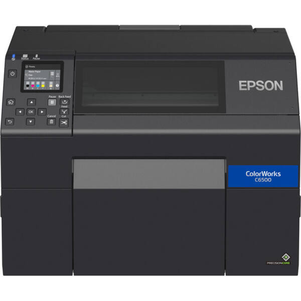 Epson colorworks cw-c6500ae, mat sort blæk, skæreenhed, disp. , usb, ethernet, sort - billede 1