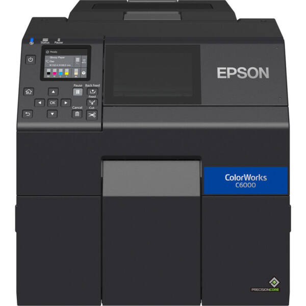 Epson colorworks cw-c6000ae, mattsvart bläck, skärare, display, usb, ethernet, svart - bild 1