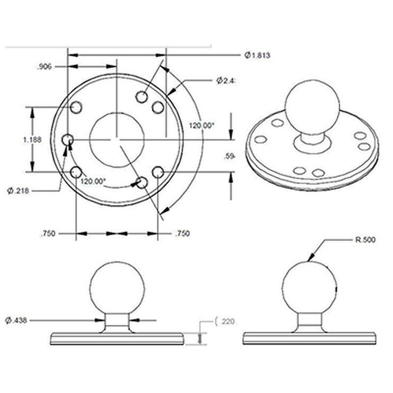 Ram mounts base plate round 3e88f456f3d0e4f46a3e194808fd4b95