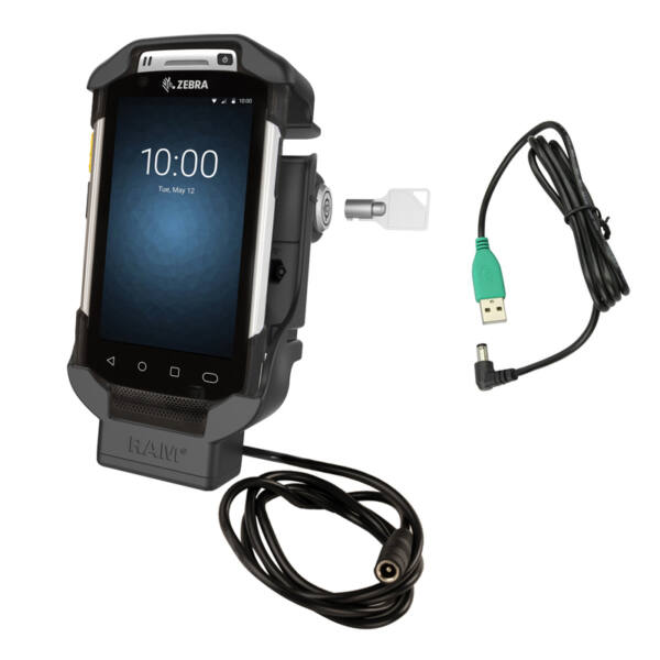 Ram mounts formtilpasset holder (med nøglelås) til zebra tc70/75, tc72/77 - billede 1