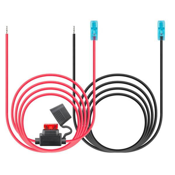 Comount-tilslutningskabel til usb-panelmonteret oplader inkl. 10 a sikring og 2 m kabellængde med afisoleret ledning (fortinnet). Den ene side af kablet er udstyret med et fladstik, den anden side har afisoleret ledning (fortinnet). - billede 1