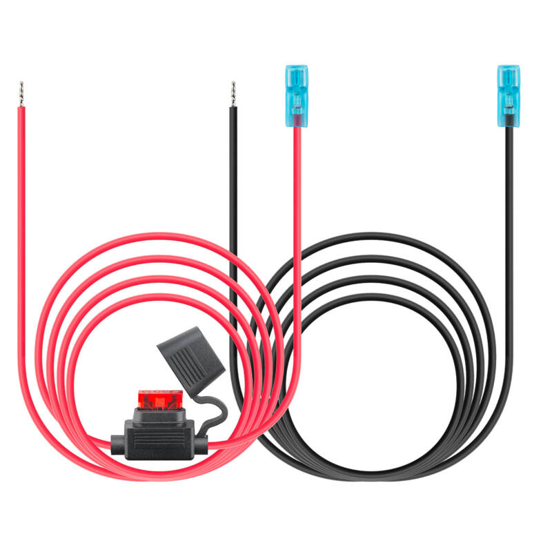 Comount-tilslutningskabel til usb-panelmonteret oplader inkl. 10 a sikring og 2 m kabellængde med afisoleret ledning (fortinnet). Den ene side af kablet er udstyret med et fladstik, den anden side har afisoleret ledning (fortinnet).