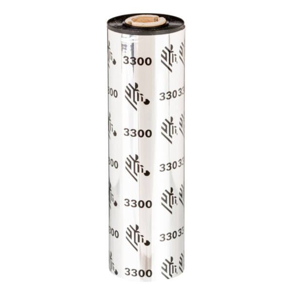 Termisk transferbånd, zebra, 3300, voks/resin, 84 mm, 74 m, out, sort - billede 1
