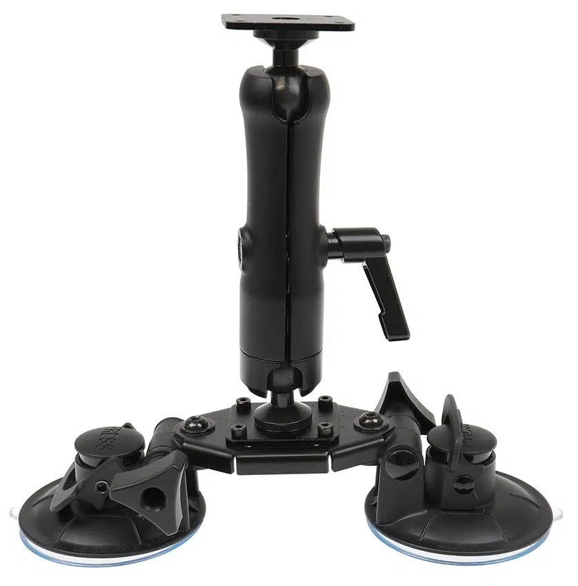 Double suction cup holder with base mount