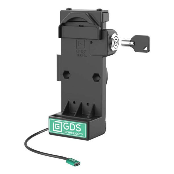 Ram mounts gds uni-conn fjäderbelastad laddningsdocka med nyckellåsning - 2-håls amps-mönster - usb-c-kontakt - skruvsats - bild 1