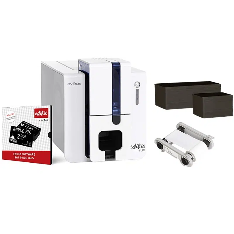 Evolis edikio flex, single sided, 12 dots/mm (300 dpi), usb, ethernet, kit (usb)