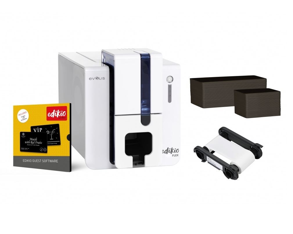 Evolis Edikio Flex - Guest Solution, einseitig, 12 Punkte/mm (300 dpi), USB, Ethernet, Kit (USB)