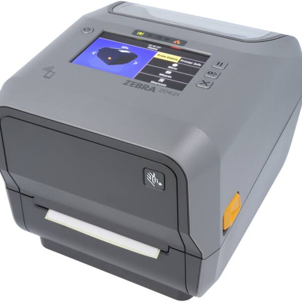 Zebra zd621-hc, 12 punkte/mm (300 dpi), display (farbe), rtc, usb, usb host, rs232, bt, ethernet, wi-fi, kit (usb), weiß – bild 1
