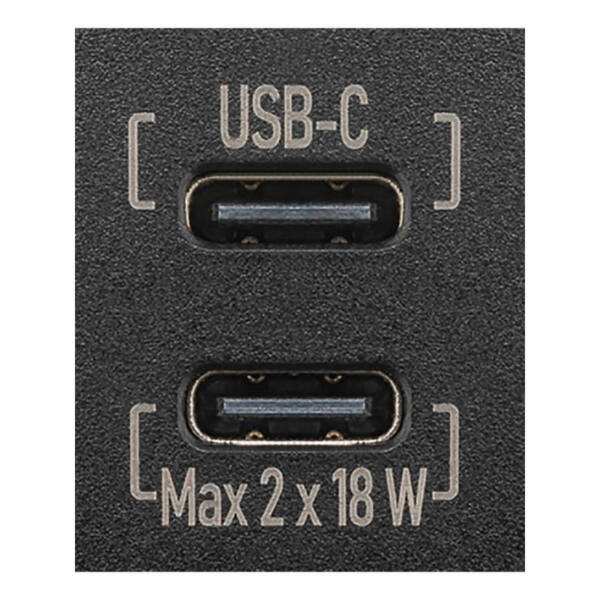 Dubbel usb-c panelmonterad laddare med avisolerade ledare, kabellängd 150 mm - bild 2