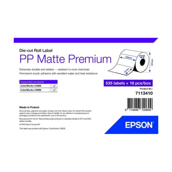 Epson pp matte label premium, die-cut roll, 102mm x 51mm, 535 labels - image 1