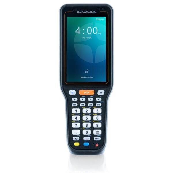 Datalogic skorpio x40 handheld, 4" display, android, 6gb ram/128gb, 2d standard range, 39-key functional numeric, pistol grip, wi-fi 6e, bluetooth, nfc, ip65/ip67, mil-std 810h. - image 1