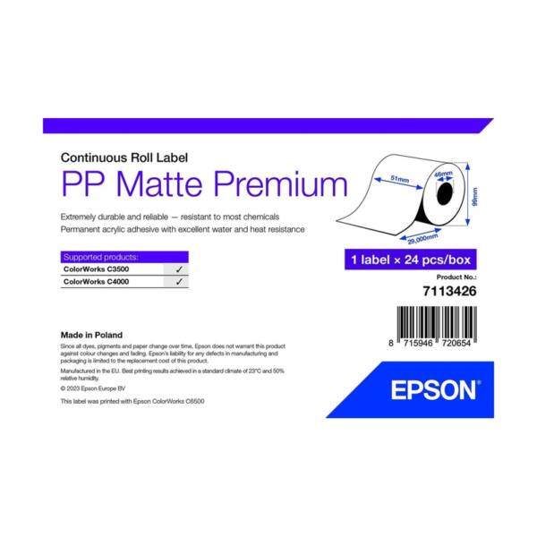 Epson label synthetic, kontinuerlig rulle, 51 mm x 29 mm Epson label synthetic, kontinuerlig rulle, 51 mm x 29 mm - bild 1