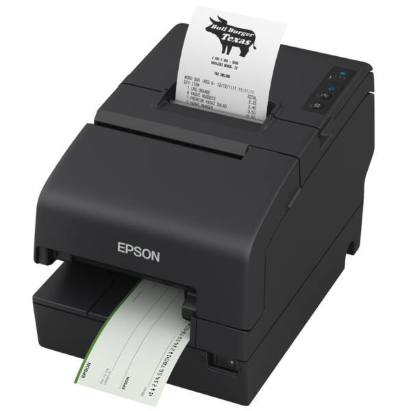 Epson tm-h6000vi, cutter, micr, usb, rs232, ethernet, opos, schwarz – bild 1