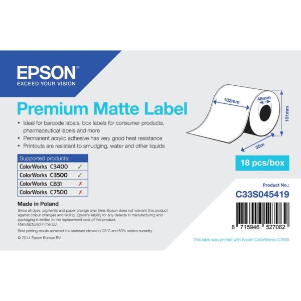 Epson Premium Matte Label 102 x 35m,