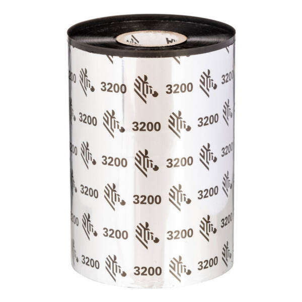 Termotransferbånd, zebra, 3200, voks/harpiks, 110 mm, 300 m, udvendig, sort - billede 1