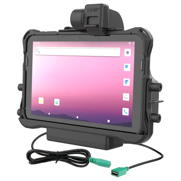 Ram mounts form-fit halterung (verriegelung) für honeywell scanpal eda10a tablet in oem-schutzhülle – 5,5 mm dc- & usb-a-anschluss – bild 1