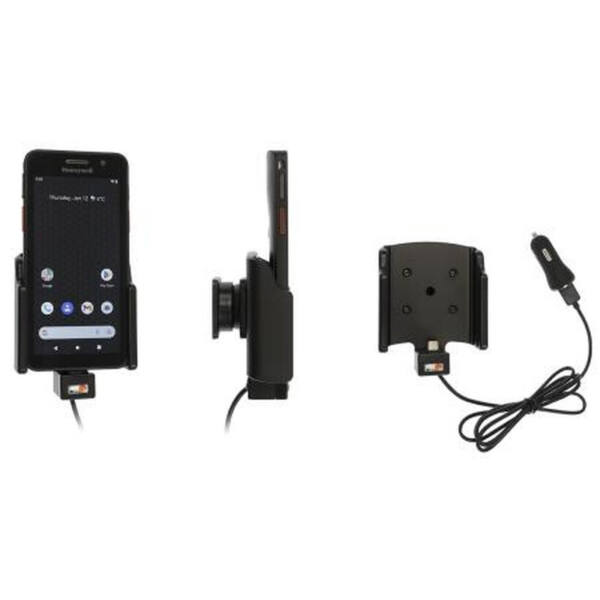 Brodit aktiv holder, vipbar/drejbar, inkl. USB-kabel og USB cig-plug-adapter, 12/24 V, 2 x USB-A,