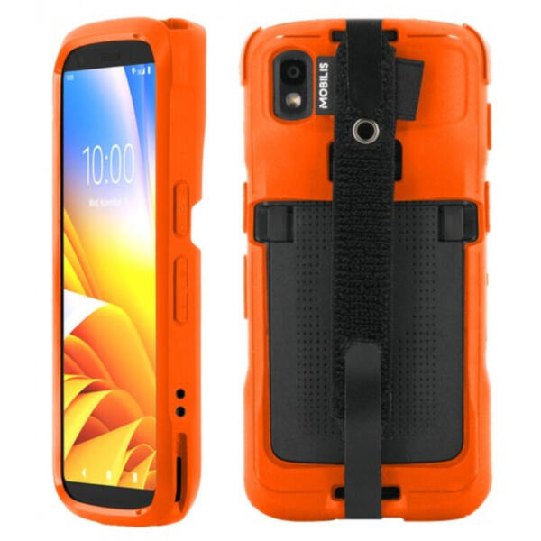 Protech - case - safety orange + handschlaufe für zebra tc22 - tc27 - pantone 021c - softcase – bild 1