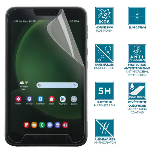Screen protector anti-shock ik06 - clear for galaxy tab active5 8'' - image 2
